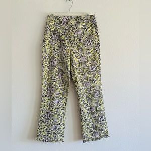 Signe Paris  Print  straight Leg Pants Women’s Size 8  Made in France Brand New